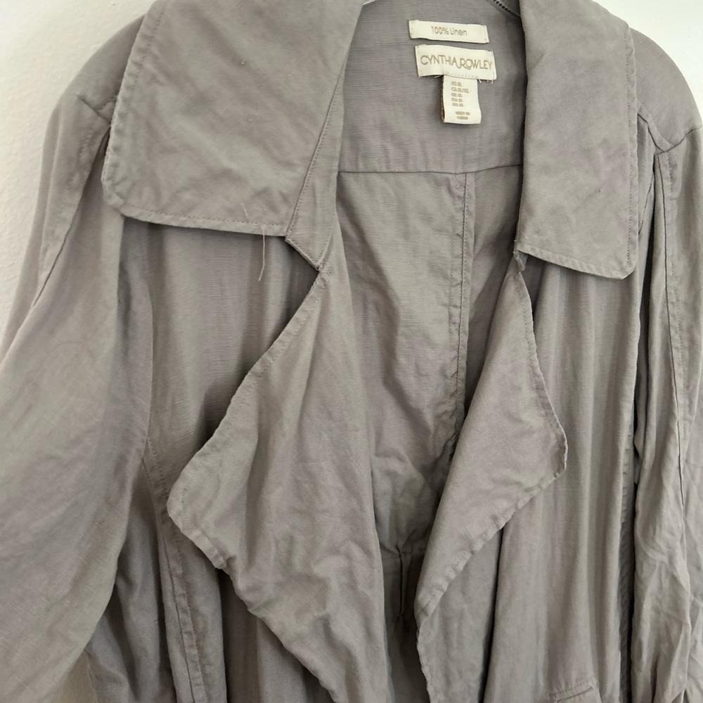 Cynthia Rowley Gray Trench Coat with Wide Lapel